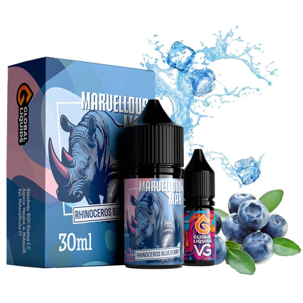 Солевая Жидкость Marvellous Max Wild Rhinoceros Blueberry (Черника) 30Мл 50Мг Набор