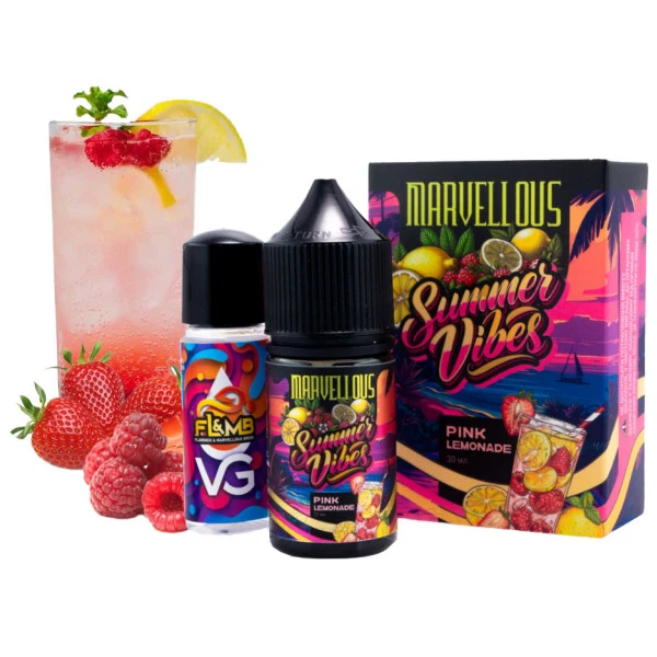 Сольова Рідина Marvellous Summer Vibes Pink Lemonade (Рожевий Лимонад) 30Мл 50Мг Набір