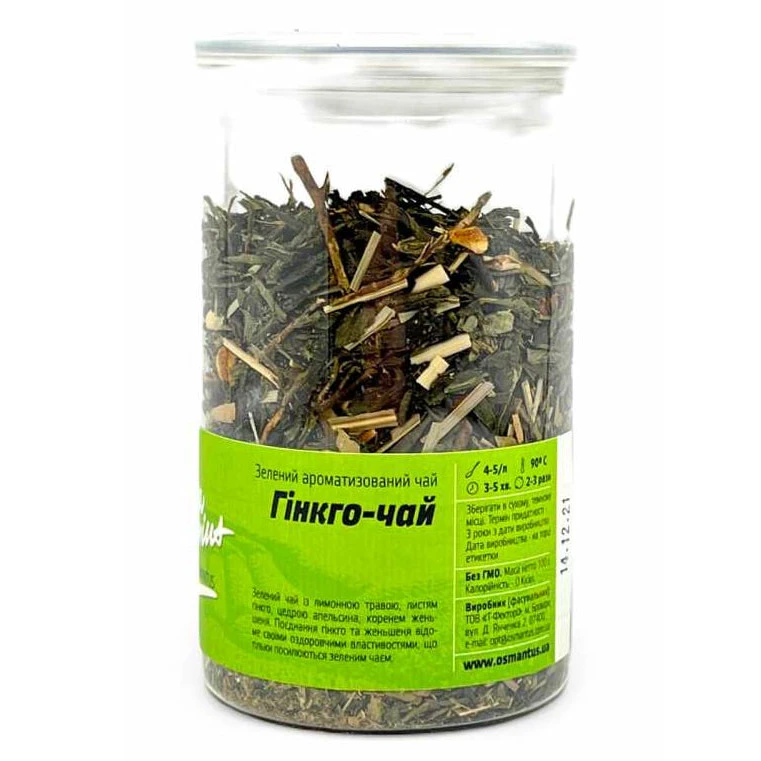 Чай Зелений Гінкго-Чай Tea Genuine Банка 100 Грам