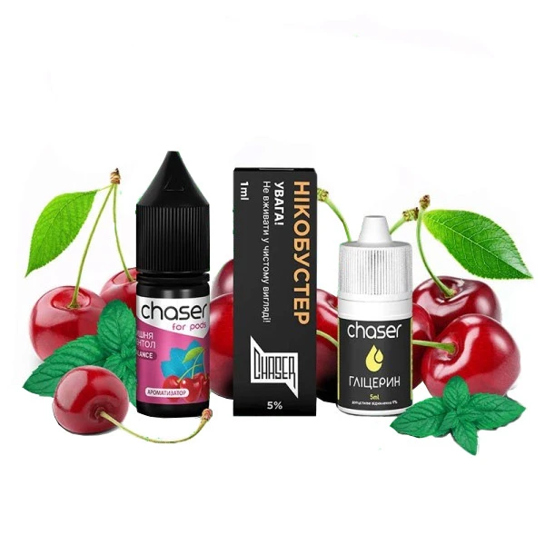 Набір Сольова Рідина Chaser - Cherry Menthol (Вишня Ментол) 10 МЛ 50 МГ
