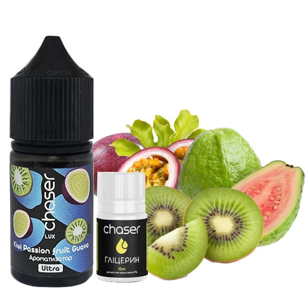 Набір Сольова Рідина Chaser Lux - Kiwi Passionfruit Guava (Ківі Маракуя Гуава) 30 МЛ 50 МГ