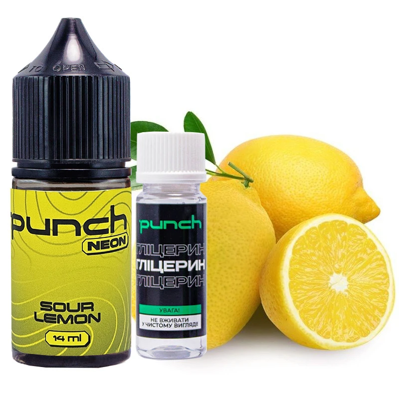 Набор Солевая Жидкость Punch Neon - Sour Lemon (Кислый Лимон) 30 МЛ 50 МГ