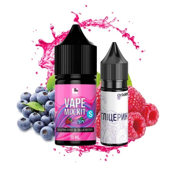 Набор Солевой жидкости Vape Mix Kit 2 Raspberry Blueberry (Малина Черника) 30 Мл 50 Мг