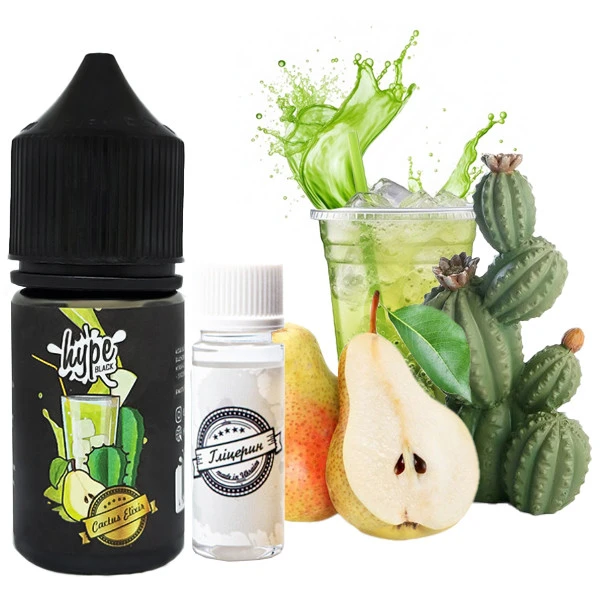 Набір Сольової Рідини Hype Kit Black - Cactus Elixir (Кактус Груша) 30 мл 50 мг