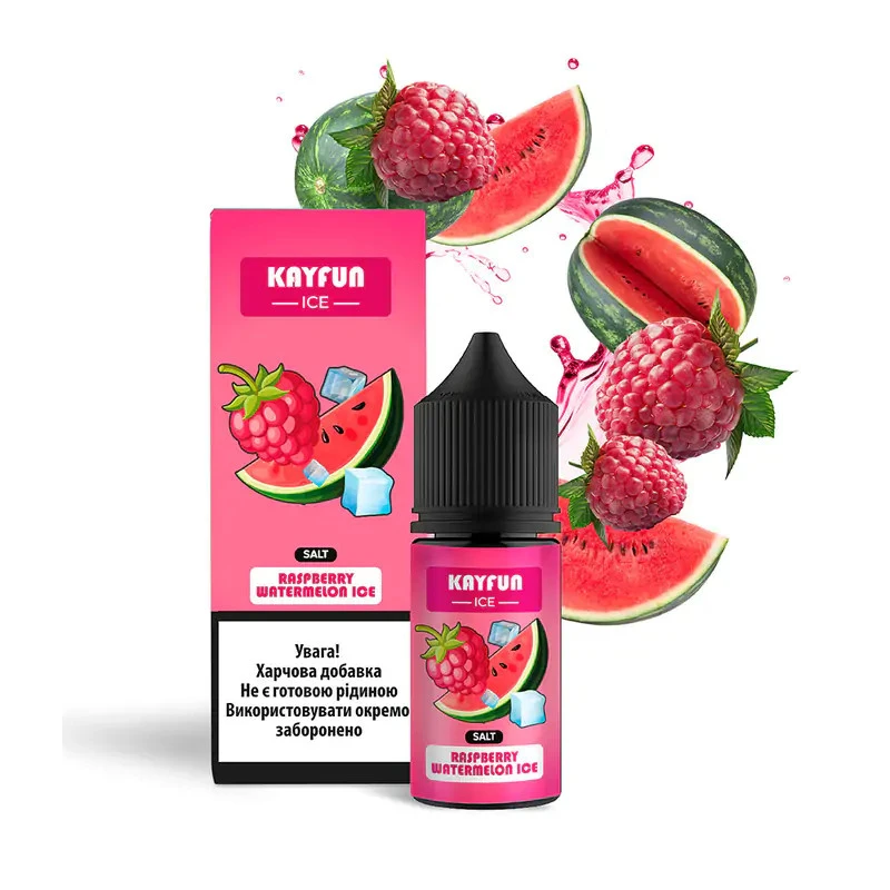 Набір Сольової Рідини KayFun Ice - Raspberry Watermelon Ice (Малина Арбуз Лід) 30Мл 50Мг