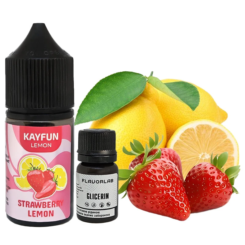 Набор Солевой Жидкости KayFun Lemon - Strawberry Lemon (Клубника Лимон) 30Мл 50Мг