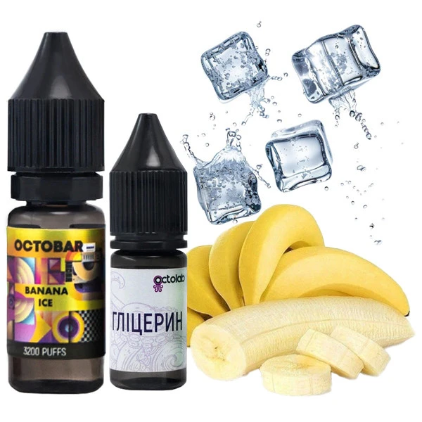Набор Солевой жидкости Octobar Banana Ice (Банан Лед) 10 Мл 50 Мг