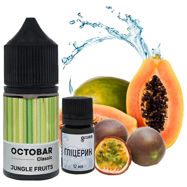 Набор Солевой жидкости Octobar Classic Jungle Fruits (Маракуйя Папайя Лёд) 30 Мл 50 Мг