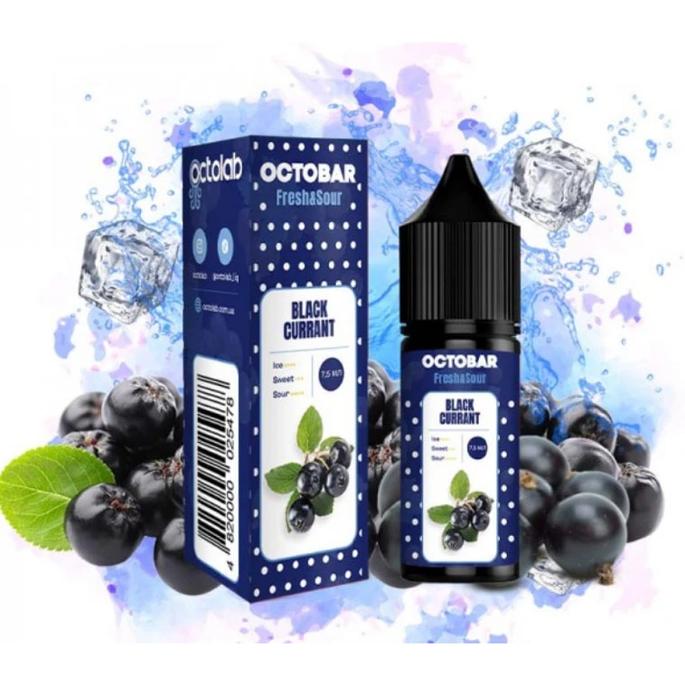 Набір сольової рідини Octobar Fresh & Sour Blackcurrant (Смородина) 15 мл 50 мг