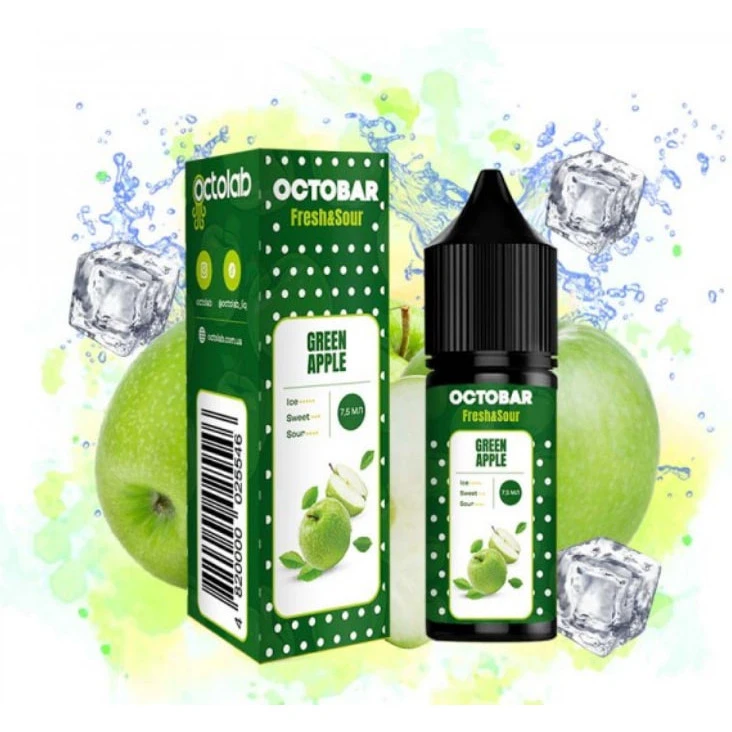 Набор Солевой жидкости Octobar Fresh & Sour Green Apple (Зелёное Яблоко) 15 Мл 50 Мг