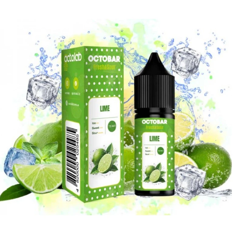 Набор Солевой жидкости Octobar Fresh & Sour Lime (Лайм) 15 Мл 50 Мг