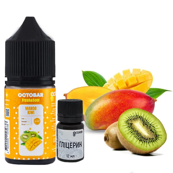 Набір сольової рідини Octobar Fresh & Sour Mango Kiwi (Манго Ківі) 30 мл 50 мг