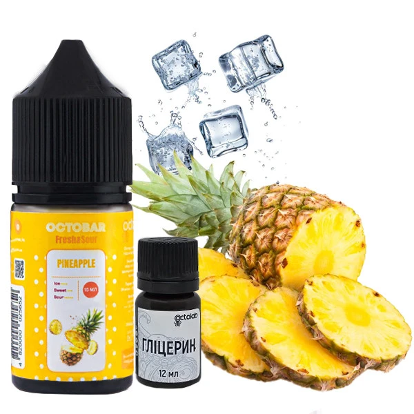 Набір сольової рідини Octobar Fresh & Sour Pineapple (Ананас) 30 мл 50 мг
