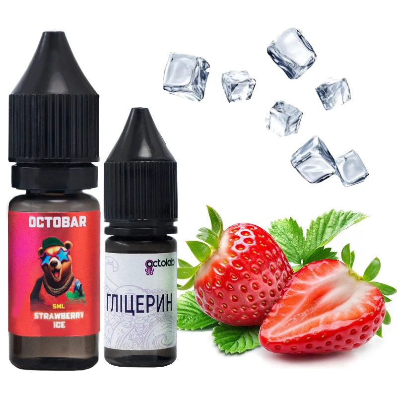 Набір Сольової рідини Octobar NFT Strawberry Ice (Полуниця Лід) 10 мл 50 мг