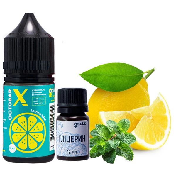 Набор Солевой жидкости Octobar X Lemon Mint (Лимон Мята) 30 Мл 50 Мг