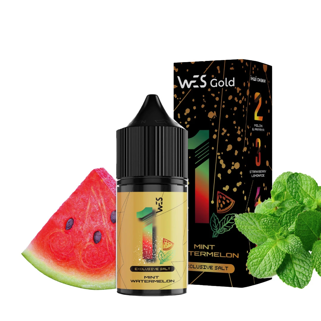 Набор Солевой Жидкости WES Gold Mint Watermelon (Мята Арбуз) 30 Мл 50 Мг