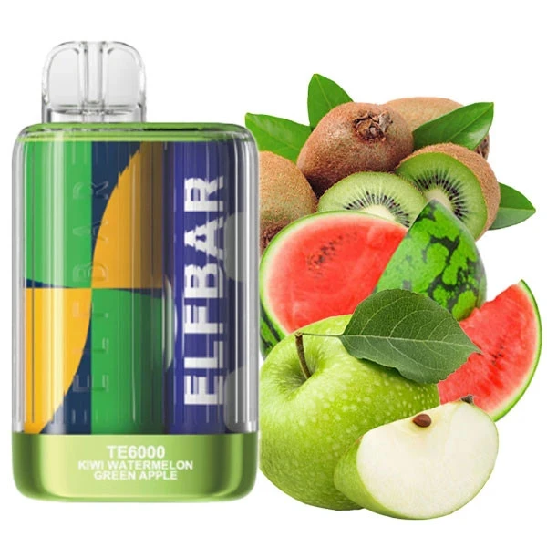 Одноразка Elf Bar Kiwi Watermelon Green Apple (Киви Арбуз Зелёное Яблоко) TE6000