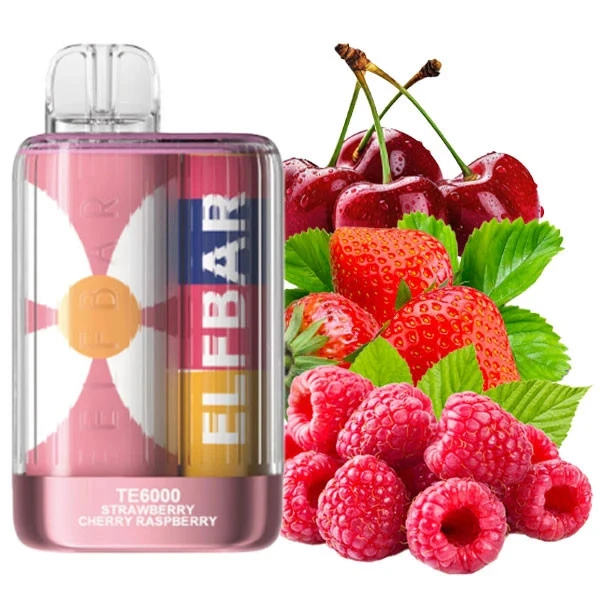 Одноразка Elf Bar Strawberry Cherry Raspberry (Клубника Вишня Малина) TE6000