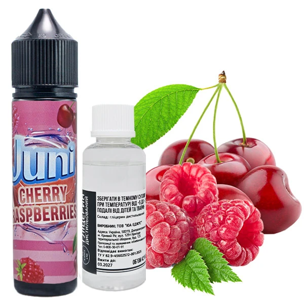 Набор Органической Жидкости Juni - Cherry Raspberry (Вишня Малина) 60 Мл 30 Мг