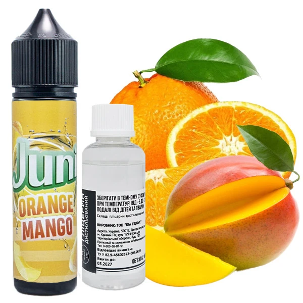 Набор Органической Жидкости  Juni - Orange Mango (Апельсин Манго) 60 Мл 30 Мг