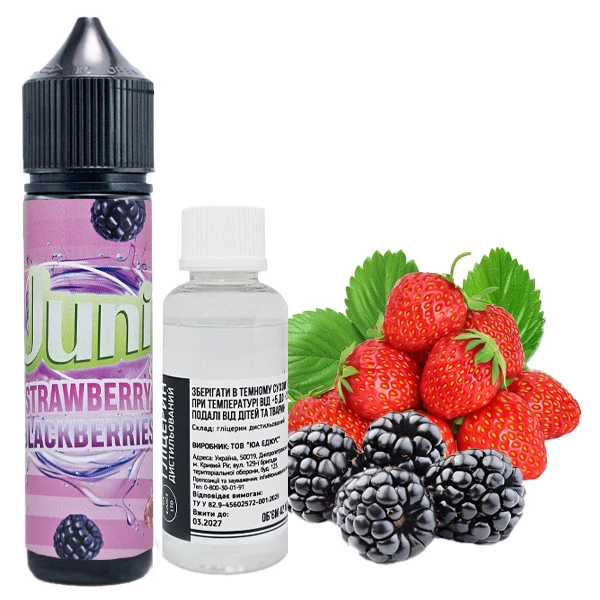 Органічна Рідина Juni - Strawberry Blackberry (Полуниця Ожина) 60 МЛ 30 МГ Набір