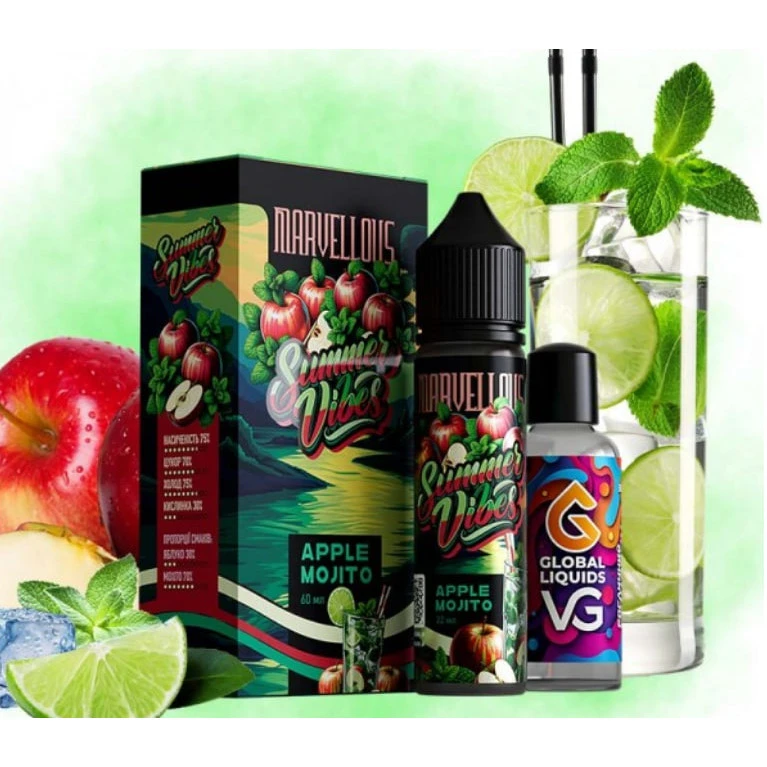 Набор Органической Жидкости Marvellous Summer Vibes -  Apple Mojito (Яблочный Мохито) 60 Мл 3 Мг