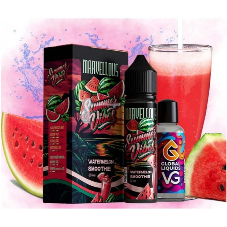 Набор Органической Жидкости Marvellous Summer Vibes - Watermelon Smoothie (Арбузный Смузи) 60 Мл 3 Мг