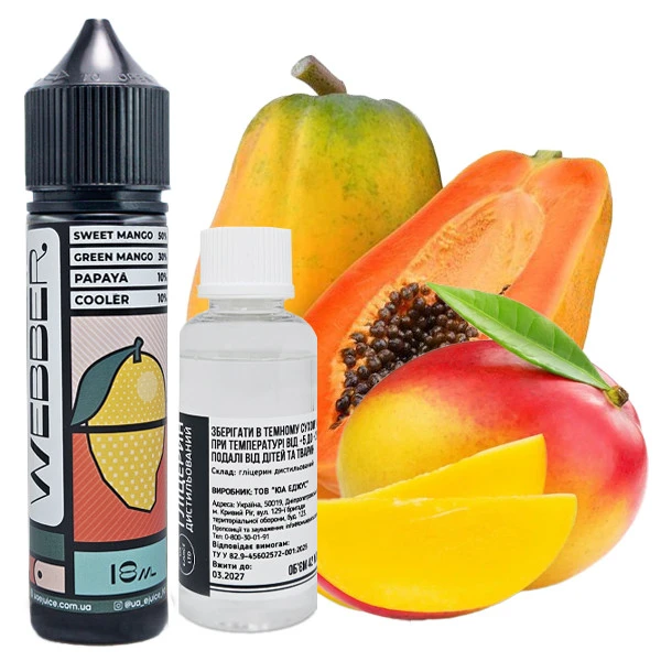 Органічна Рідина Webber Double Mango Papaya (Манго Папайя) 60 МЛ 30 МГ Набір