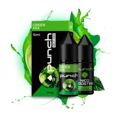 Набор Солевая Жидкость Punch - Green Mix (Яблоко Киви Мята) 15МЛ 50 МГ
