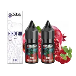 Набір Сольової рідини Octobar Strong Pom Raspberry (Соковита Малина) 10 мл 50 мг