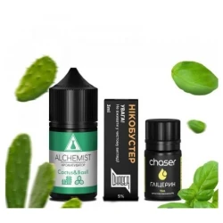 Солевая Жидкость Alchemist - Cactus Basill (Кактус Базилик) 30 МЛ 50 МГ Набор
