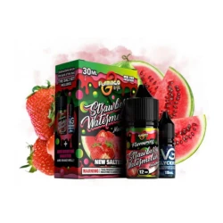 Сольова Рідина Flamingo Eliq Strawberry Watermelon Mentol (Полуниця Кавун Ментол) 30Мл 50Мг Набір
