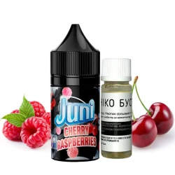Сольова Рідина JUNI Cherry Raspberries Silver Ice (Вишня Малина) 30 МЛ 50 МГ Набір