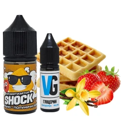 Сольова Рідина SHOCK Vanilla-Strawberry-Waffles (Ванільно-Полуничні-Вафлі) 30Мл 50Мг Набір