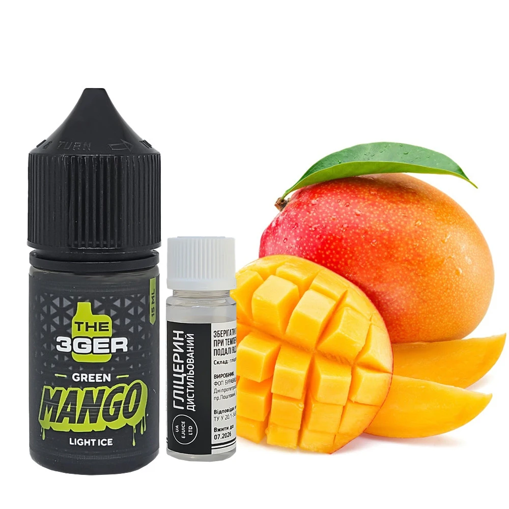 Сольова Рідина 3GER Light Ice Green Mango (Зелений Манго) 30 мл 50 мг Набір