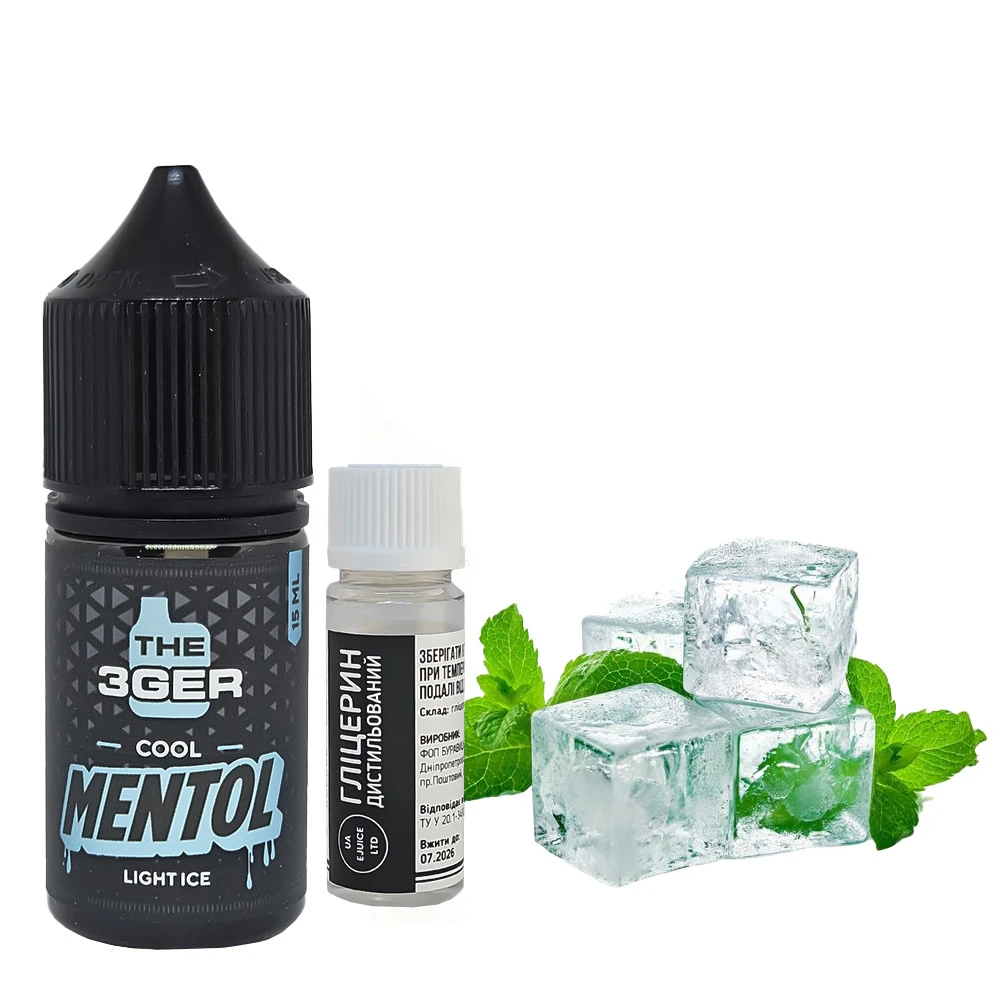 Солевая Жидкость 3GER Light Ice Menthol (Ментол) 30 Мл 50 Мг Набор