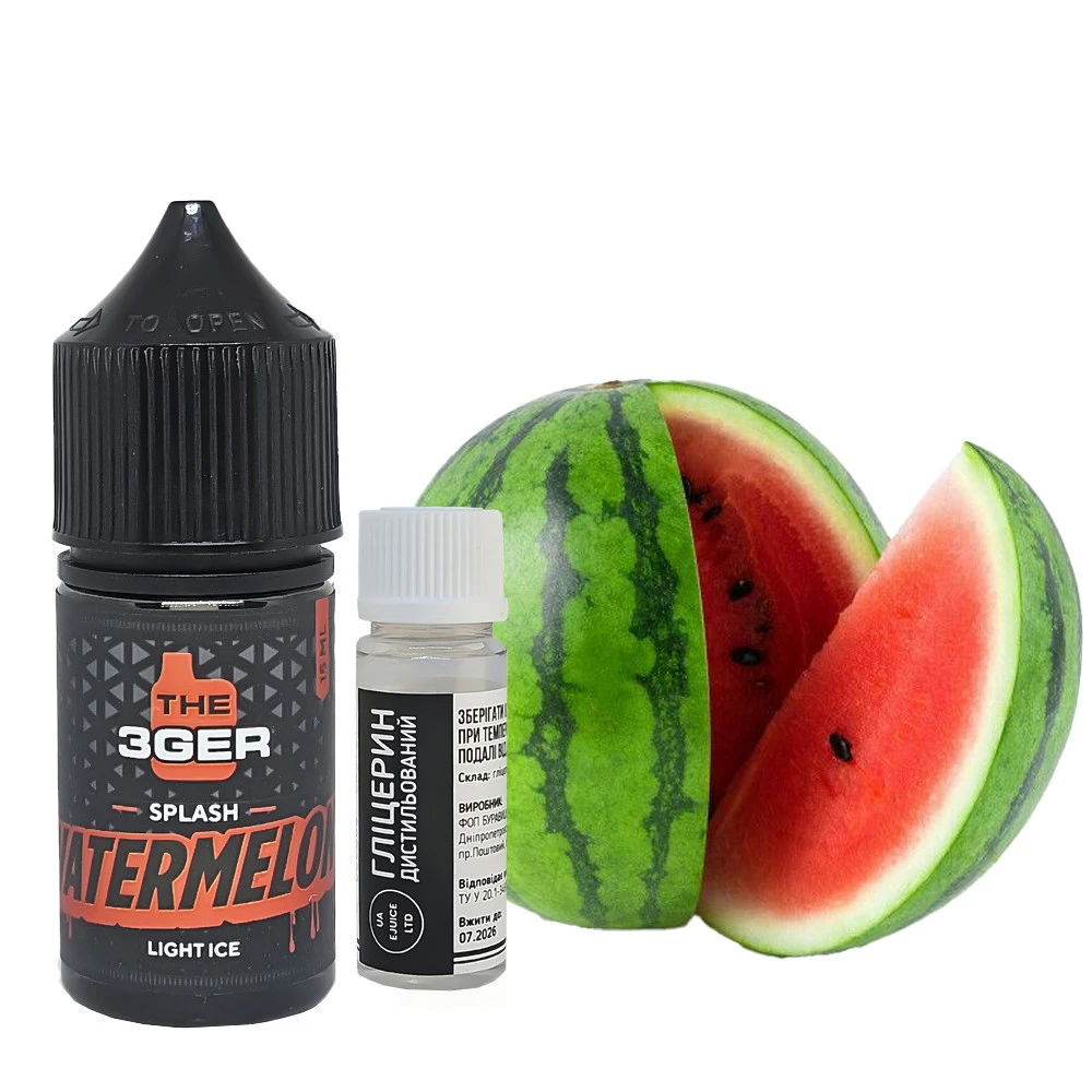 Солевая Жидкость 3GER Light Ice Splash Watermelon (Арбузный Фреш) 30 Мл 50 Мг Набор