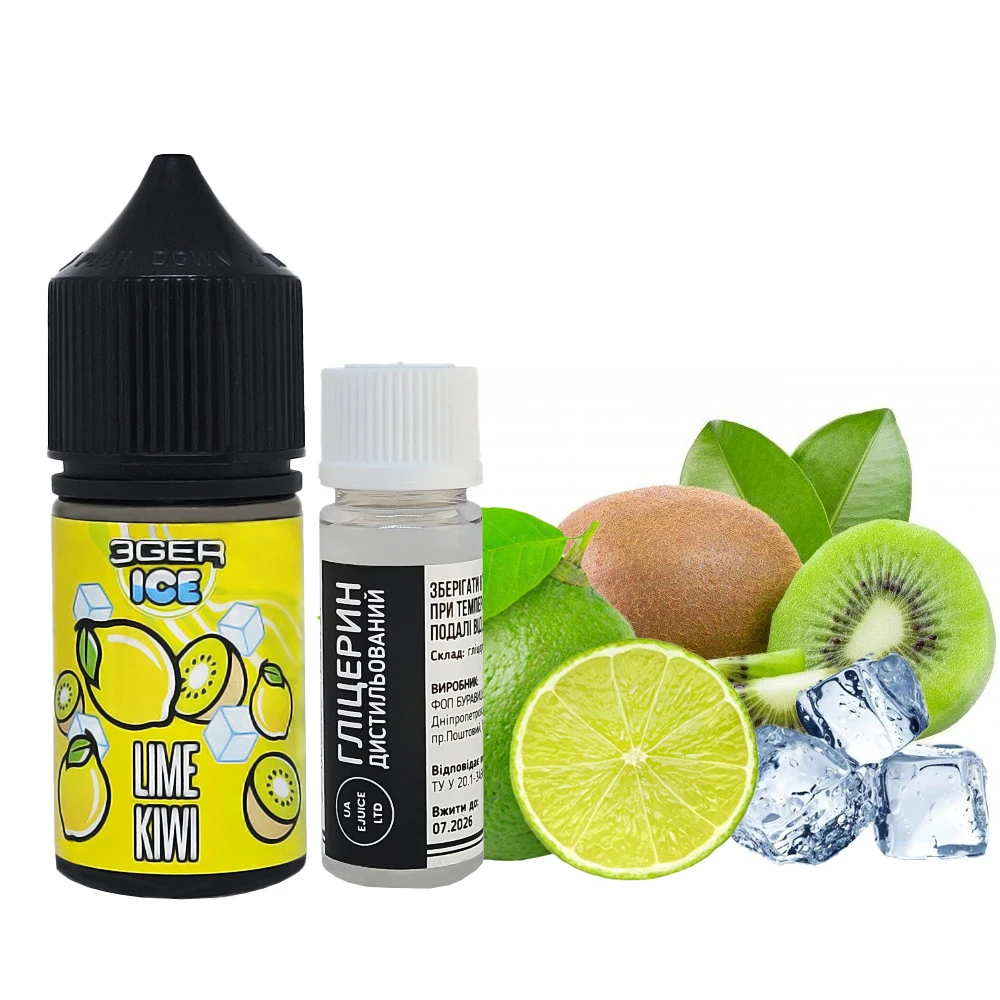 Солевая Жидкость 3GER Lime Kiwi (Лайм Киви) 30 Мл 50 Мг Набор