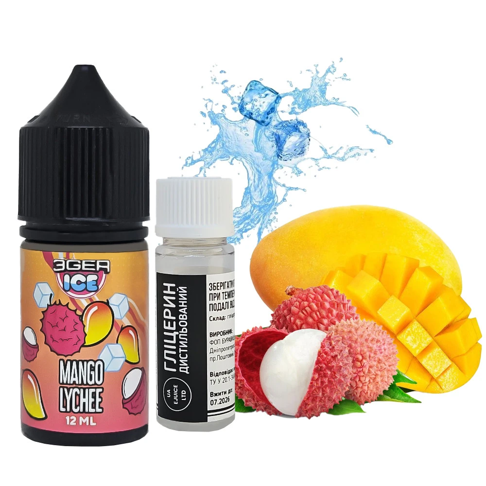 Солевая Жидкость 3GER Mango Lychee (Манго Личи) 30 Мл 50 Мг Набор