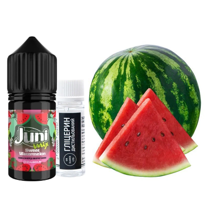 Сольова Рідина JUNI Mix Sweet Watermelon (Солодкий Кавун) 30 МЛ 50 МГ Набір