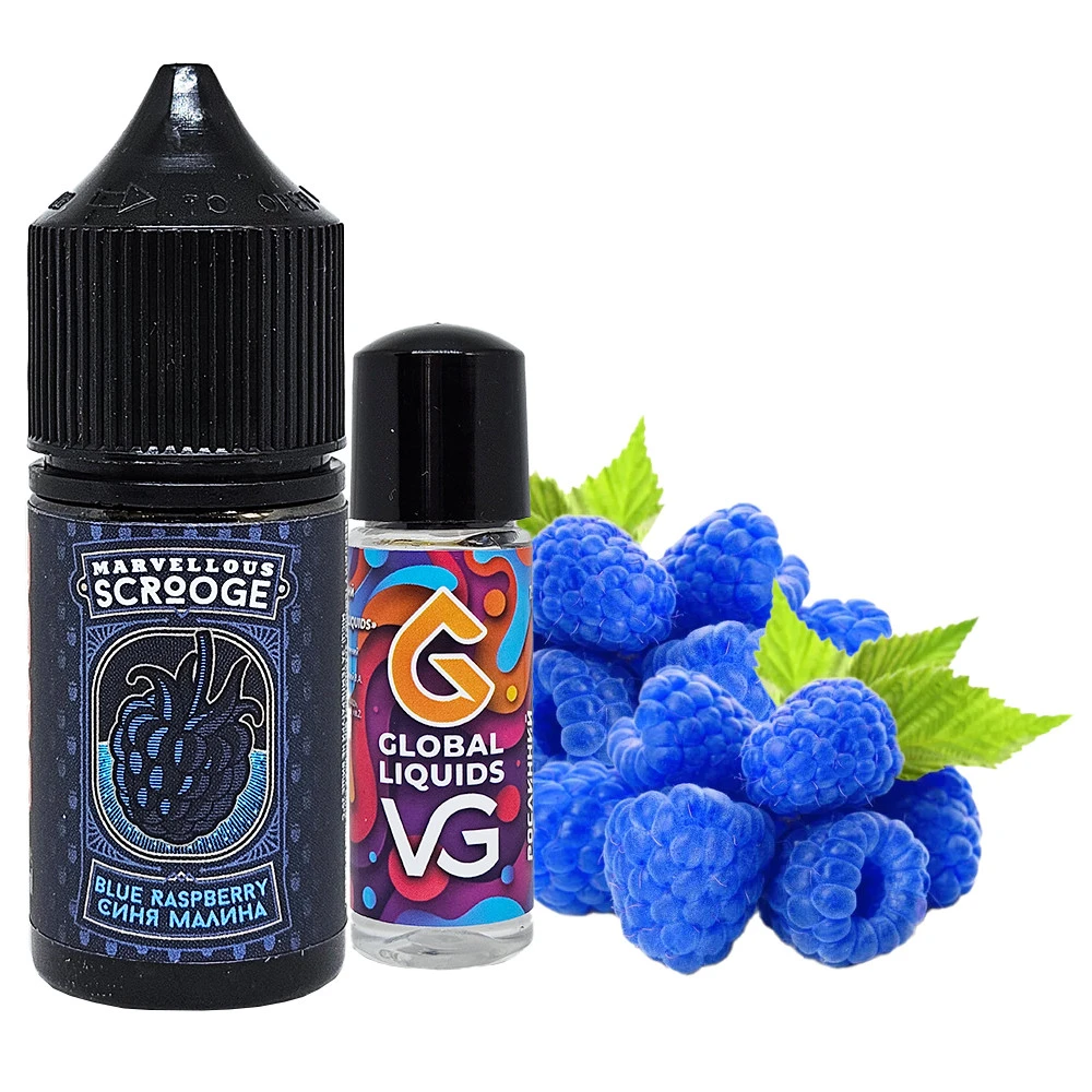 Солевая Жидкость Marvellous Scrooge Blue Raspberry (Голубая Малина) 30Мл 50Мг Набор