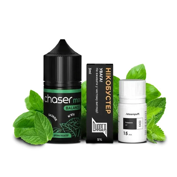 Солевая Жидкость Chaser Mix - Базилик И Мята 30 МЛ 50 МГ Набор