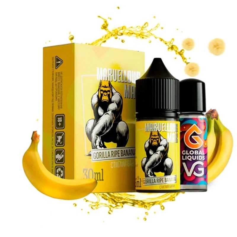 Сольова Рідина Marvellous Max Gorilla Ripe Banana (Стиглий Банан) 30Мл 50Мг Набір