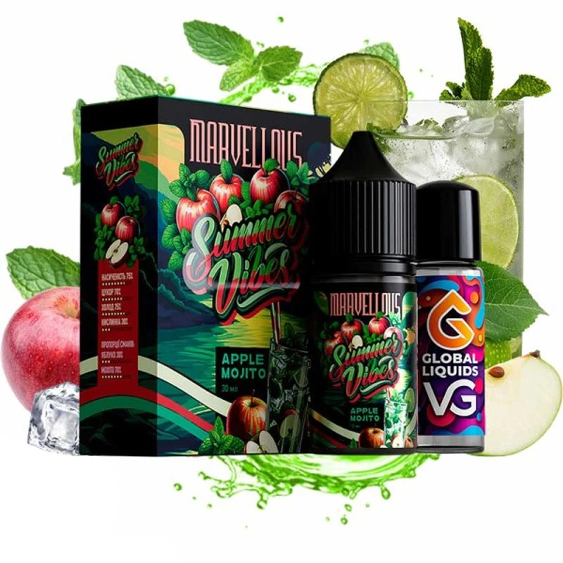 Сольова Рідина Marvellous Summer Vibes Apple Mojito (Яблучний Мохіто) 30Мл 50Мг Набір