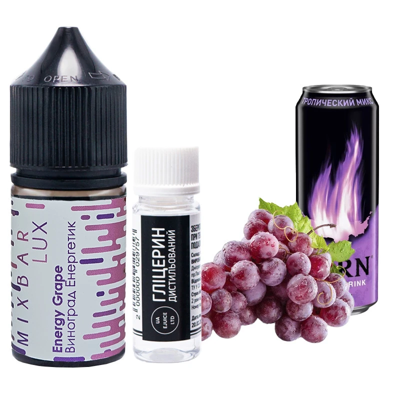 Солевая Жидкость MIX BAR Lux Energy Grape (Виноград Енергетик) 30 МЛ 50 МГ Набор