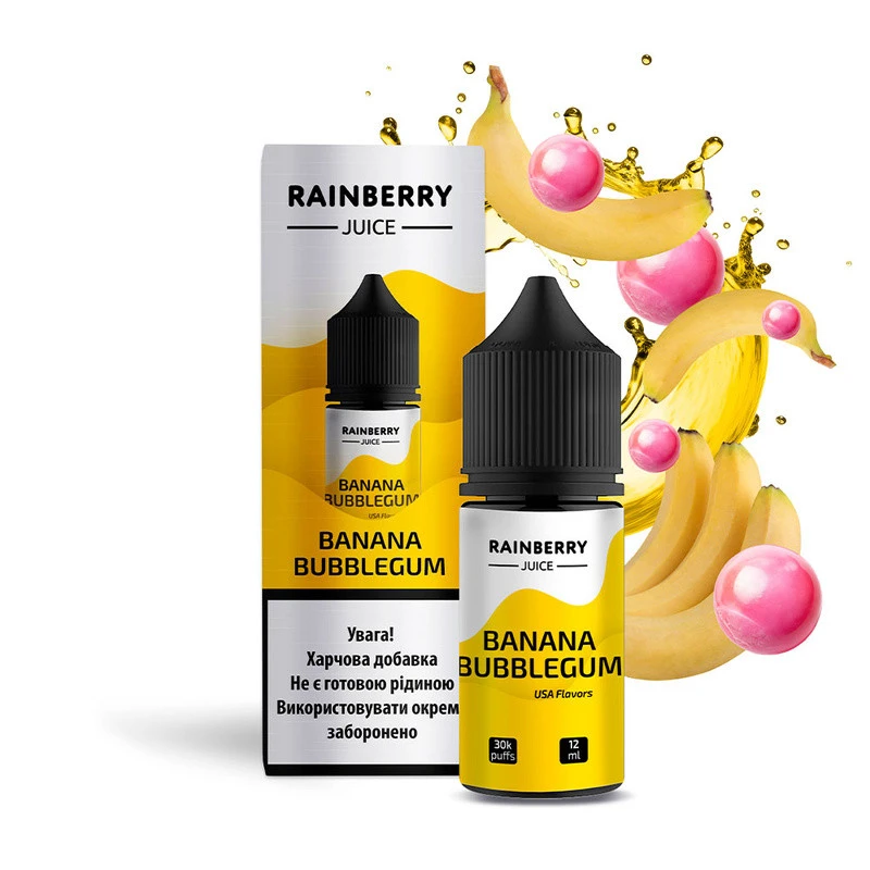 Сольова Рідина Rainberry Juice - Banana Bubblegum (Банан Жуйка) 30 МЛ 50 МГ Набір