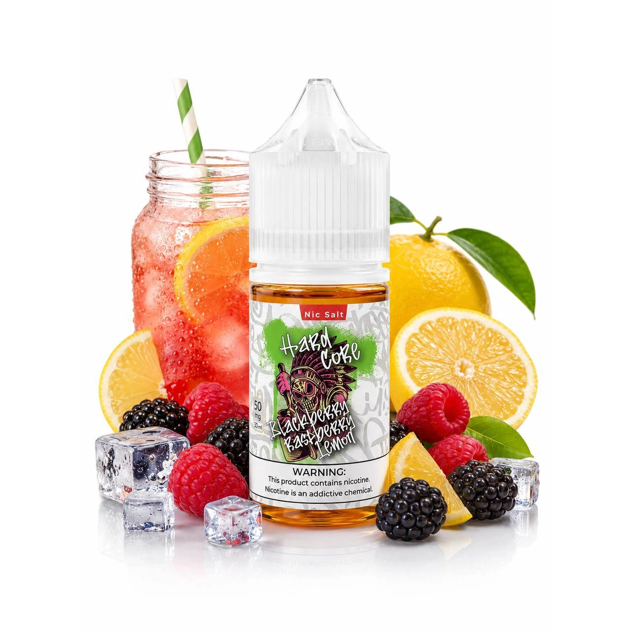 Солевая Жидкость Hard Core - Blackberry Raspberry Lemon (Ежевика Малина Лимон) 30 ML 50 MG