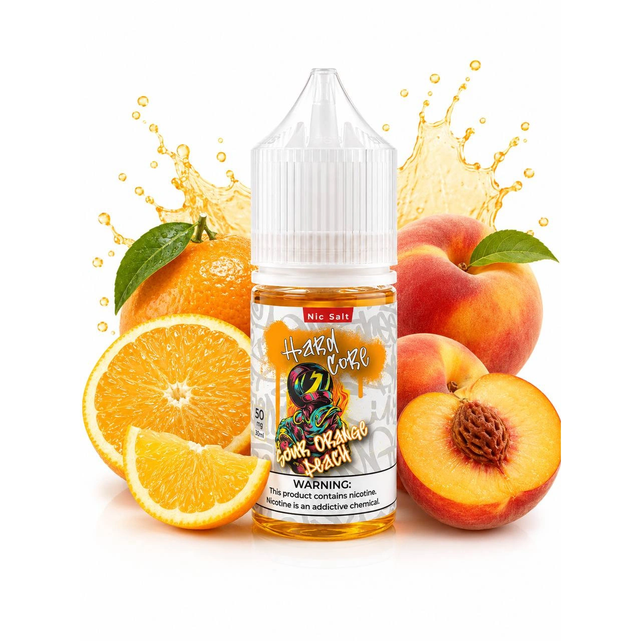 Сольова Рідина Hard Core - Sour Orange Peach (Кислий Апельсин Персик) 30 ML 50 MG