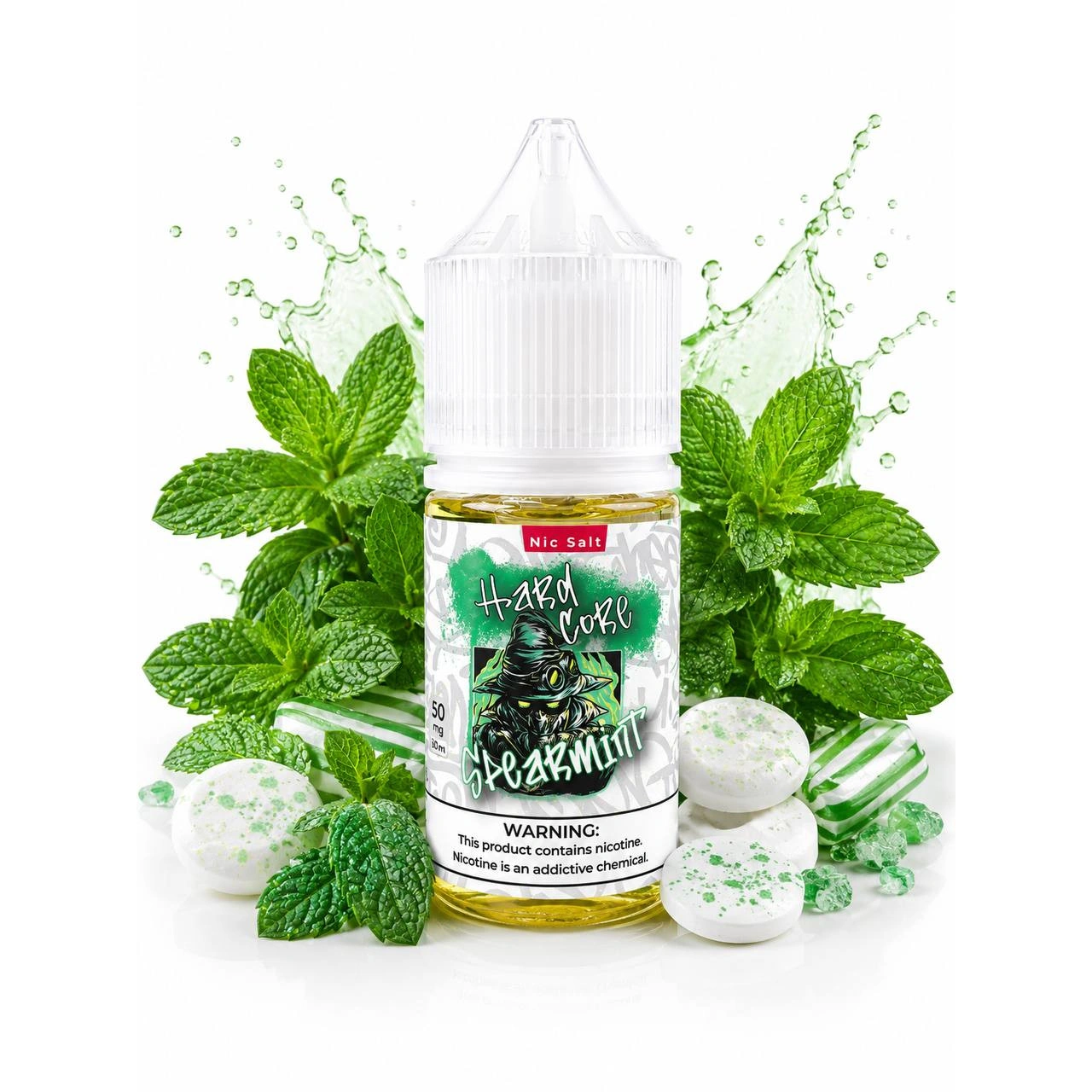 Солевая Жидкость Hard Core - Spearmint (Мятная Жвачка) 30 ML 50 MG