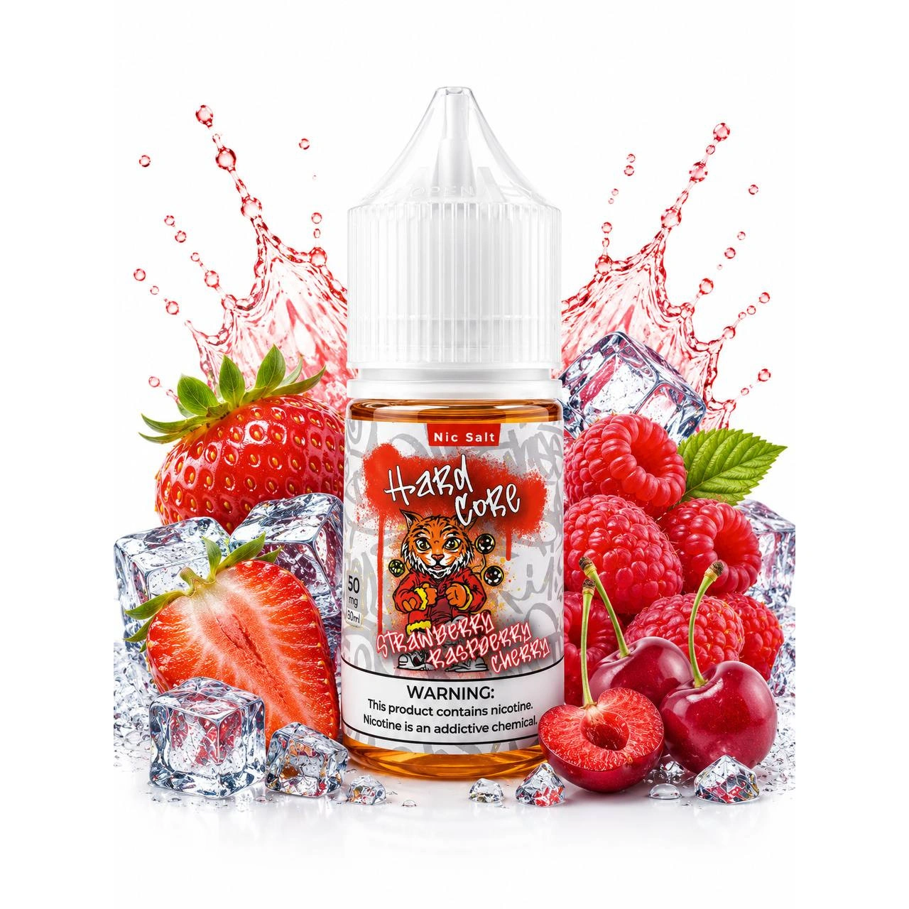 Солевая Жидкость Hard Core - Strawberry Raspberry Cherry (Клубника Малина  Вишня) 30 ML 50 MG